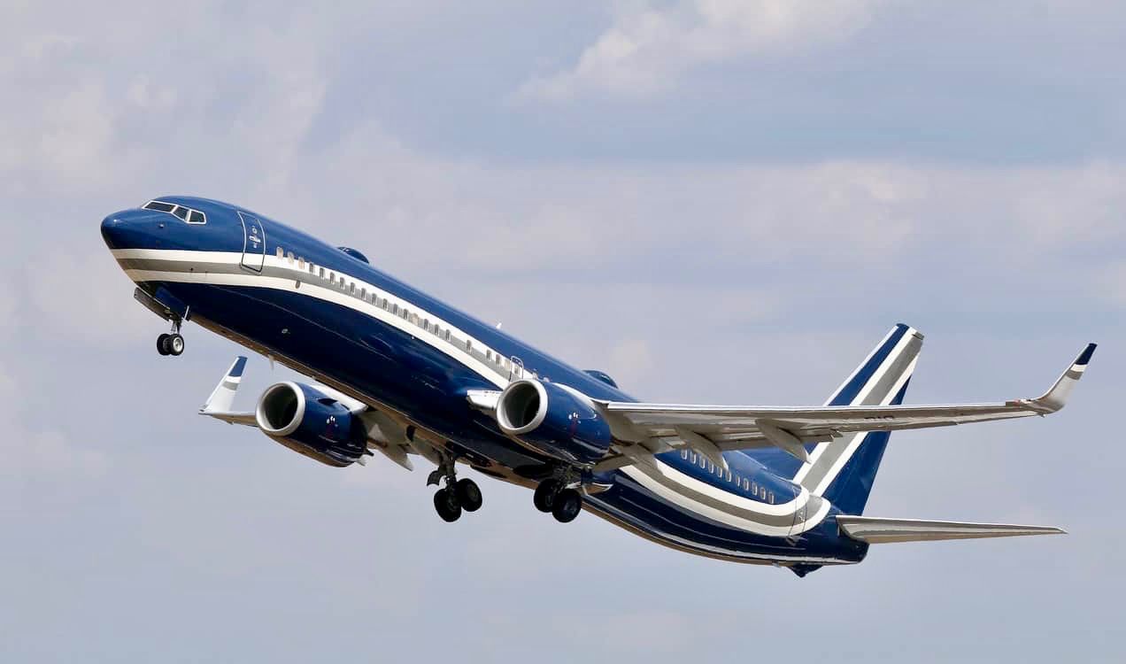 Boeing Business Jet BBJ on takeoff